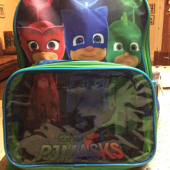 PJ Masks 2 Pc Used BackPack and lunchbox See pics - Picture 1 of 12